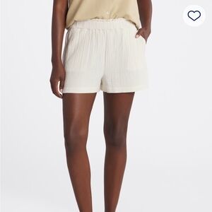 Market & Spruce Off White Dria Extra High Rise Gauze Pull On Short Shorts, XL